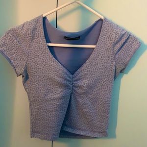 Brandy Melville blue shirt white flowers